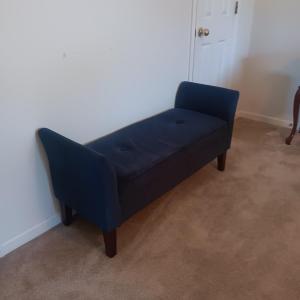 Photo of BLUE VELVET BEDROOM/ENTRYWAY SETTEE BENCH
