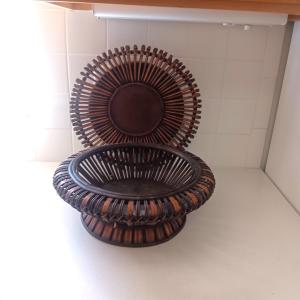 Photo of WOODEN BOWL AND DECORATIVE PLATTER