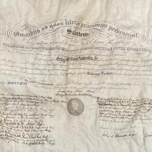 Photo of Early 1800s French Academic Certificate / Signed by a number of professors