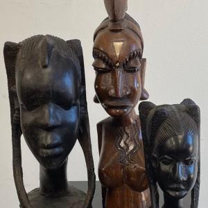 Photo of Three African Female Wood Statues