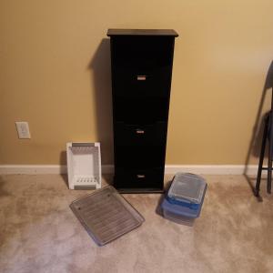 Photo of FREE STANDING 3 TIER FILE BOX AND STORAGE CONTAINERS