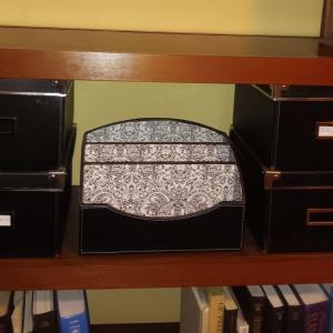 Photo of 4 FILE BOXES AND A MAIL ORGANIZER
