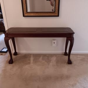 Photo of SOFA TABLE WITH DOUBLE GLASS PANEL TOP