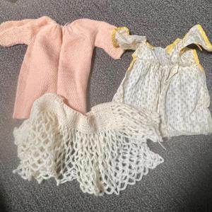 Photo of Lot of 3 pcs of baby doll clothes - sweater, long sweater, and 1 dress