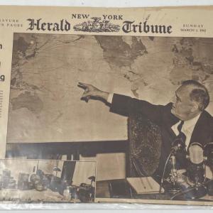 Photo of NY Herald Tribune 15401 "Lesson in Global Thinking" - FDR
