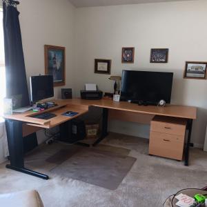 Photo of NICE L-SHAPED DESK WITH 2 DRAWER FILING CABINET