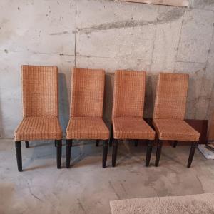 Photo of 4 WICKER DINING CHAIRS IN GREAT CONDITION
