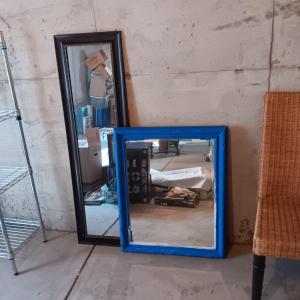Photo of PAINTED WOOD FRAMED MIRROR AND A FULL LENGTH MIRROR