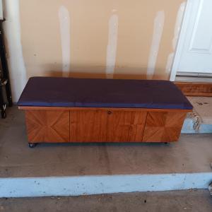 Photo of CEDAR LINED HOPE CHEST ON CASTERS WITH UPHOLSTERED TOP