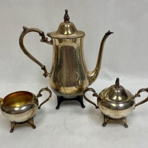 Photo of Coffee Pot with cream and sugar Silver-plate