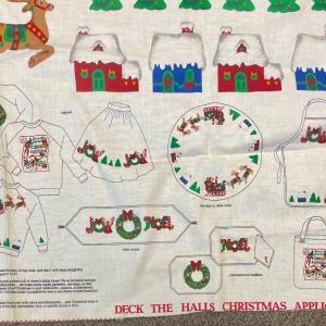 Photo of Sewing Craft Panel Christmas Cottages, Reindeer, Wreathes, Trees Cut out appliqu
