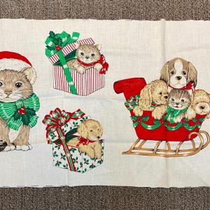 Photo of Sewing Craft Christmas Holiday Appliques Puppies Presents Kittens
