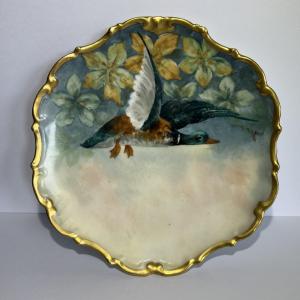 Photo of Antique French Limoges Porcelain 10" Duck Plate in VG Preowned Condition.