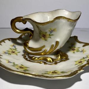 Photo of Antique AVA French Limoges Company Tea Cup & Saucer in VG Preowned Condition.