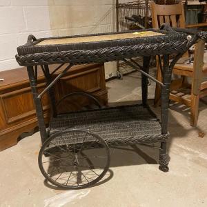 Photo of Vintage Wicker and Granite Tea Cart