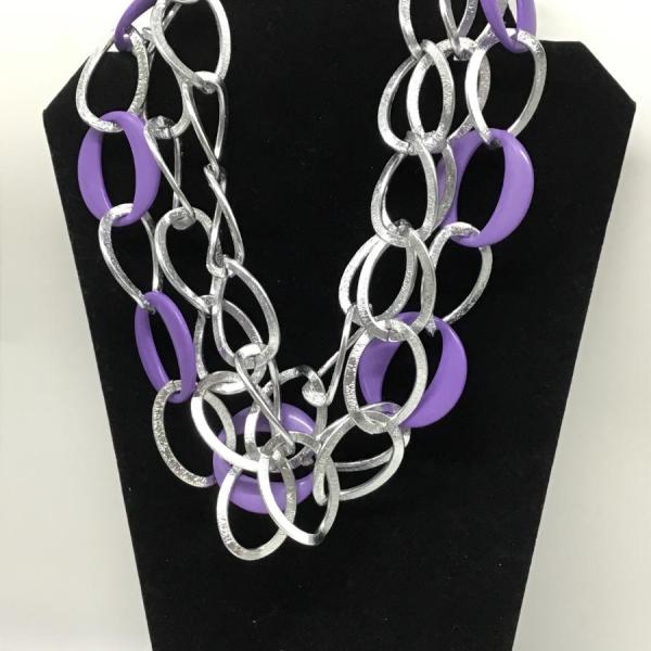 Photo of Silver and purple statement Necklace