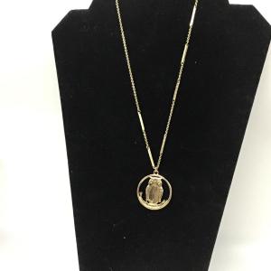 Photo of Fossil gold toned owl necklace