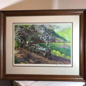 Photo of Theodore Xaras 1981 Signed Matted & Framed Pennsylvania Railroad Lithograph Fram