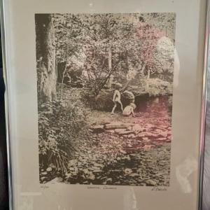 Photo of Vintage Scarce Pencil Signed R. Ehrlich Lithograph Titled "Woodstock Children" N