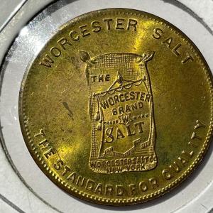 Photo of Worcester Salt~1920s Membership Don't Worry Club Swastika Advertising Token/Coin