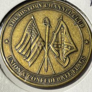 Photo of The History Channel Union & Confederate Flag Medal (Ike Dollar Size) in Good Pre