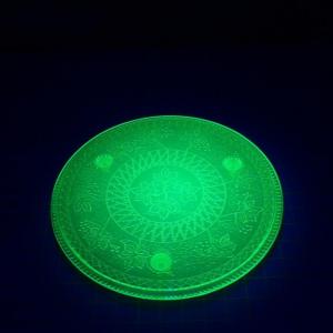 Photo of 13" Uranium Glass 3 Footed Cake Stand