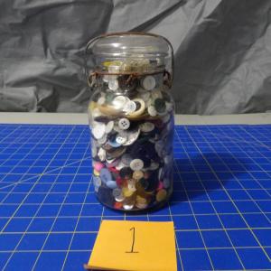 Photo of Lot1-Atlas E-Z Seal Jar and Vintage Buttons