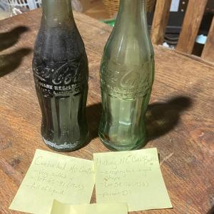Photo of VINTAGE COCA-COLA HOBBLE-SKIRT BOTTLES: Cumberland, MD and Hickory, NC | Lot Two