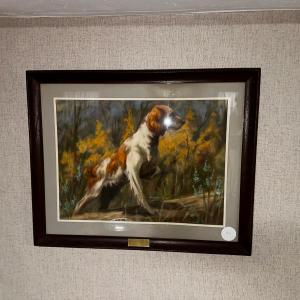 Photo of Signed Painting Outdoor Dog Oil