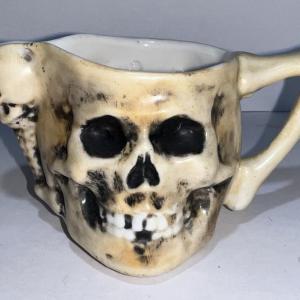 Photo of Vintage/Antique E. Bohne & Sohne Scarce SKULL Teacup 5" Wide in VG Preowned Cond