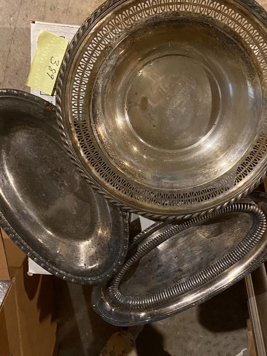 Photo 1 of Lot of Three Vintage Silver-Plated Dishes