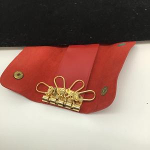 Photo of Esso wallet and key Holder Leather Red Authentic Gold Hardware