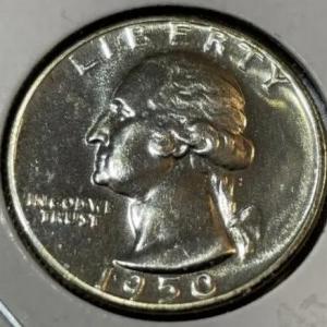 Photo of 1950-P CHOICE PROOF CONDITION WASHINGTON SILVER QUARTER AS PICTURED.