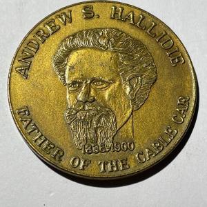 Photo of 1973 San Francisco Centenary of Cable Cars Medal 38mm Bronze of Andrew Hallide F
