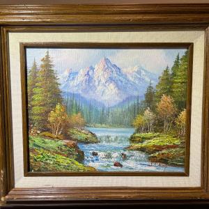 Photo of W. Chapman Acrylic/Oil on Artist Board Painting Frame Size 12.5" x 14.5" in Good