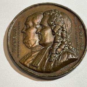 Photo of GENUINE 1833 MONTYON & FRANKLIN SOCIETY FRENCH MEDAL AS PICTURED.