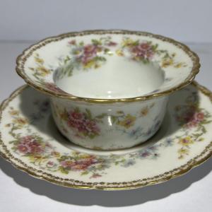 Photo of Vintage/Antique Theodore Haviland Limoges France Soup Bowl & Saucer as Pictured.