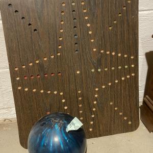 Photo of Gaming Lot - Regency 300 Bowling Ball and Vintage Wahoo Board
