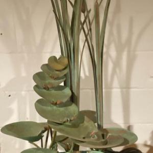 Photo of Metal Cattails and Lily-pad Water Fountain