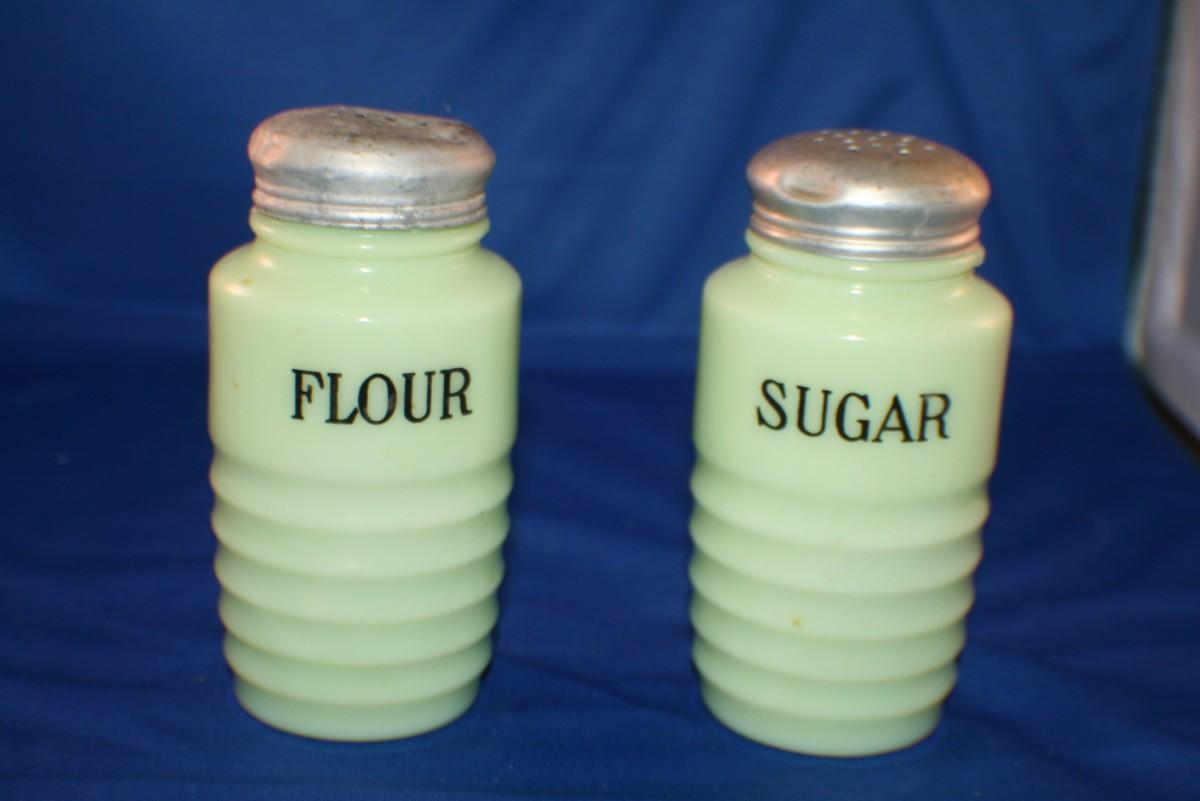 Photo 1 of Jadeite Sugar and Flour Shakers