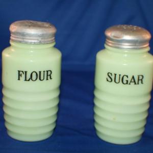 Photo of Jadeite Sugar and Flour Shakers