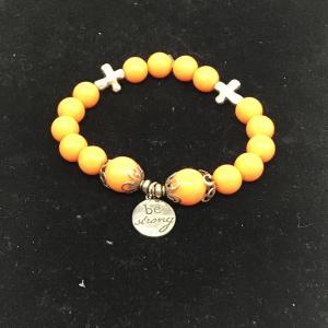 Photo of Be strong orange beaded bracelet