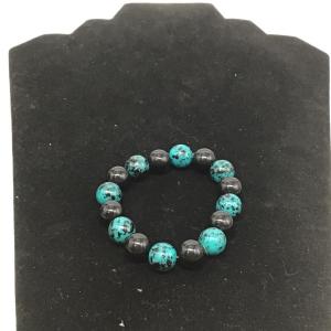 Photo of Blue and black beaded bracelet