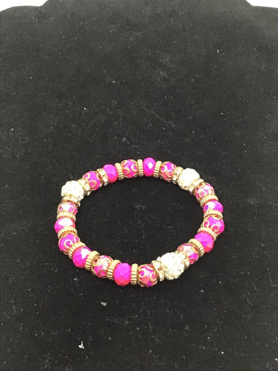 Photo 1 of Hot pink beaded bracelet