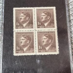 Photo of Bohemia/Moravia Mint Block of 4 Hitler Stamps in a Hard Plastic Holder as Pictur