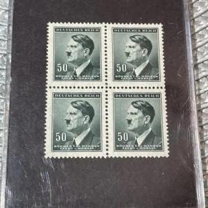 Photo of Bohemia/Moravia Mint Block of 4 Hitler Stamps in a Hard Plastic Holder as Pictur