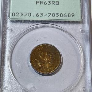 Photo of PCGS Old Holder 1894 Proof-64 Red/Brown Better Date Indian Cent as Pictured. (Pr