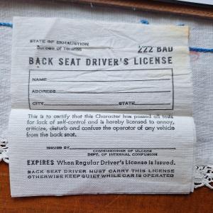 Photo of Backseat Driver Certificate