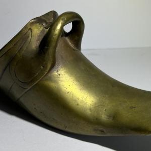 Photo of Antique Scarce 19th Century Brass/Bronze Horse Riding Shoe Stirrup 9" Long in Go