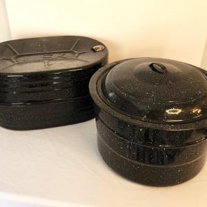 Photo of Lot #92 Granite Ware LISK Roaster with Boiling Pot - Vintage